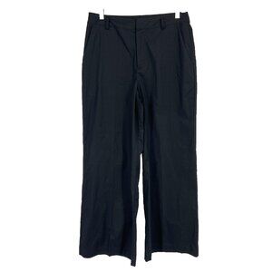 Gorman Women AU 10 US 6 Wide Leg Pant Black Lightweight Minimalist Modern Trendy